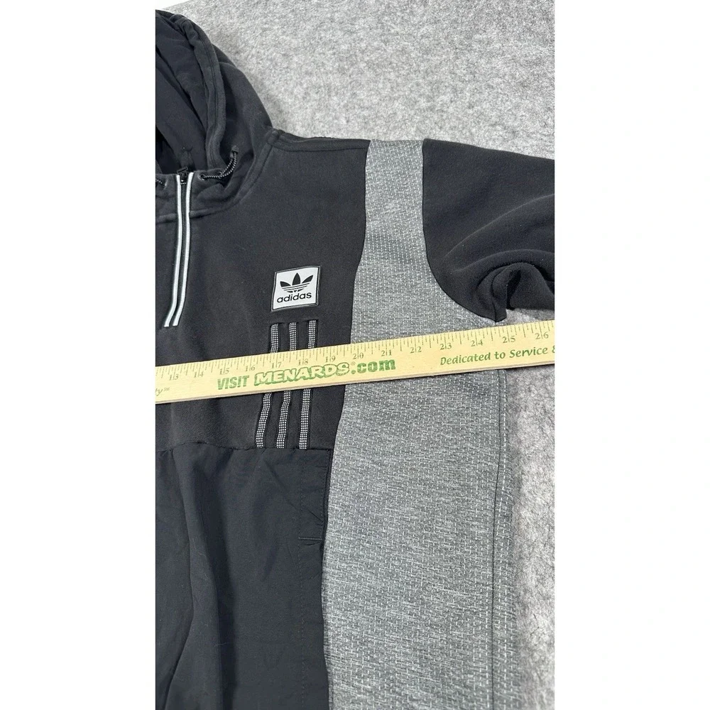Adidas Originals ID96 1/4 zip hoodie black and grey heather Hoodie Size XL